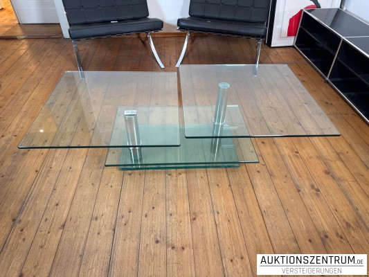 Ronald Schmitt K500 Glas Couchtisch / Design-Glastisch mit drehbaren Platten