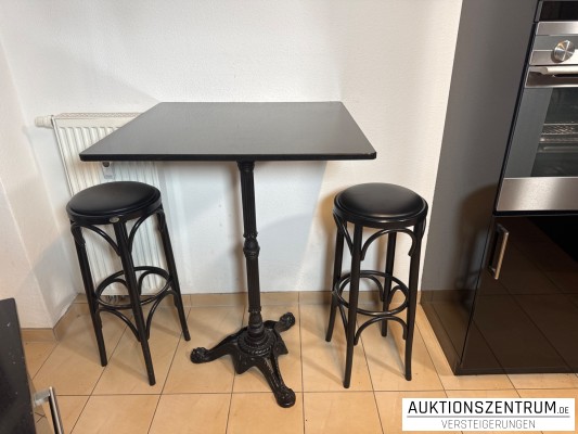 Goin Designhaus Bartisch + 2 Barhocker – Bistro-Set schwarz