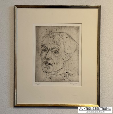 Eduard Bargheer, Selbstbildnis, Radierung auf Bütten, 1934, 54 x 63,5cm