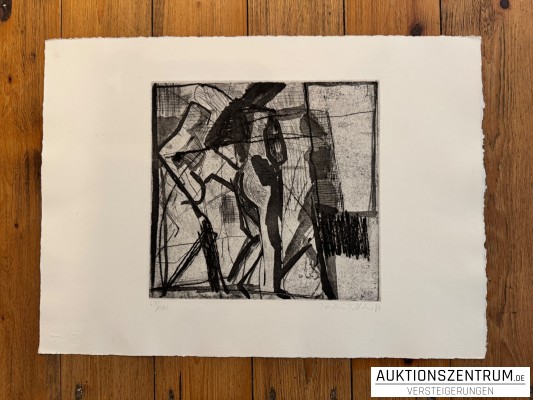 Joachim Böttcher Radierung „Drei Göttinnen“ 1987, 53 x 38 cm, 67/100