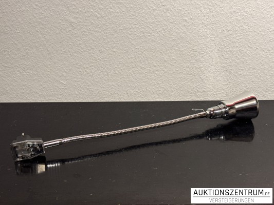 STILETTO DESIGN Steckerleuchte Glühwürmchen Typ 120 SFA1 mit Schwanenhals Chrom Steckdosenleuchte