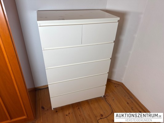 IKEA MALM Kommode / Highboard, 6 Schubladen, weiß, 80 x 123 cm