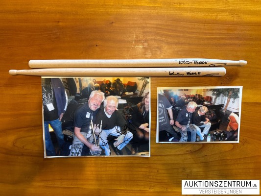 Pete Best Drumsticks, signed, 50 Years STAR CLUB Hamburg Concert