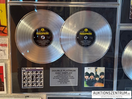 The Beatles Double-Platin Vinyl Award Display 1/50 - A Hard Day`s Night / Beatles for Sale Limited Edition