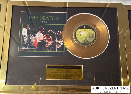 The Beatles Gold Award Display Nr. 1 Hits: Hey Jude / Revolution, Apple Vinyl