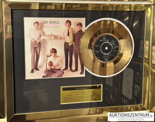 The Beatles Gold Award Display Nr. 1 Hits: I Feel Fine / She's A Woman, Parlophone Vinyl