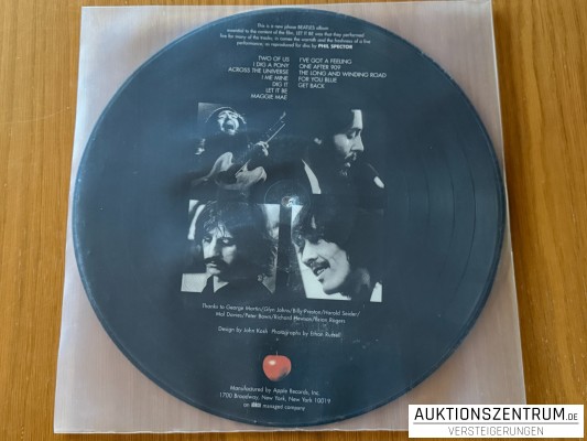 The Beatles Let It Be Picture Disc LP Vinyl, Apple