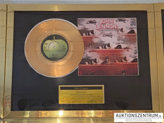 John Lennon Gold Award Display Single: Mind Games, Apple Vinyl