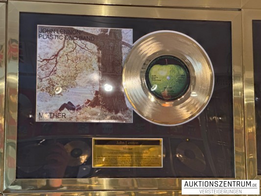 John Lennon Gold Award Display Single: Mother, Apple Vinyl