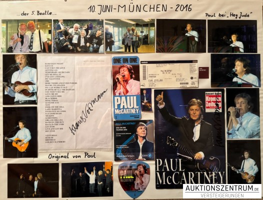 Paul McCartney's original Setlist München 2016 Klaus Voormann signed