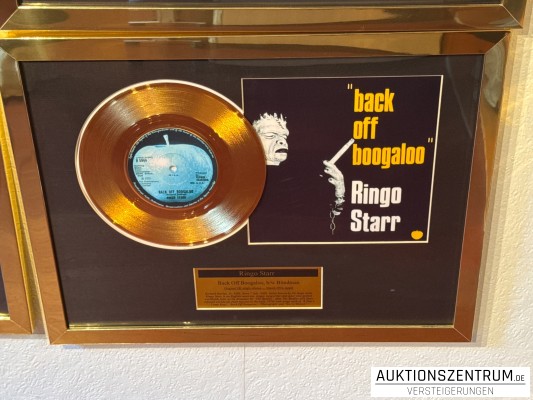 Ringo Starr Gold Award Display Single: Back Off Boogaloo, b/w Blindman, Apple Vinyl
