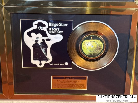 Ringo Starr Gold Award Display Single: It Don't Come Easy , b/w Early 1970, Apple Vinyl