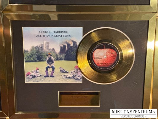 George Harrison Gold Award Display Single: All Things Must Pass, Apple Vinyl