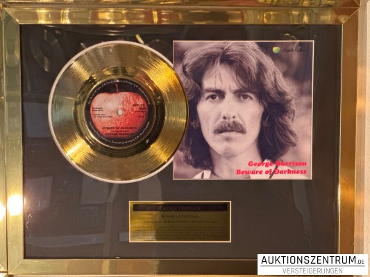 George Harrison Gold Award Display Single: Beware of Darkness, Apple Vinyl