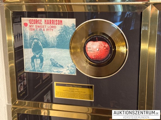 George Harrison Gold Award Display Single: Isn't It A Pity, Apple Vinyl