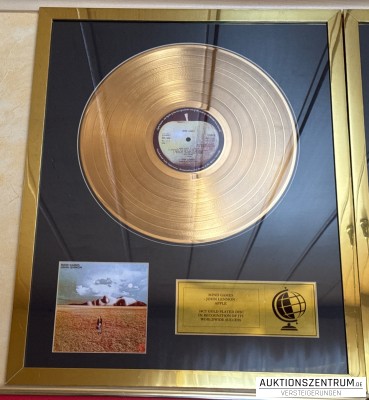 John Lennon, Mind Games, Apple, 24K Gold Plated Disc: LP Award Display