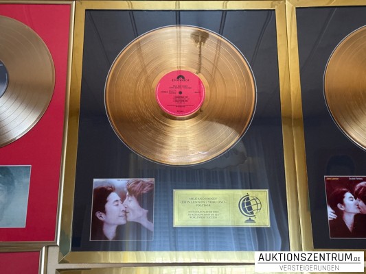 John Lennon, Milk and Honey, Polydor, 24K Gold Plated Disc: LP Award Display