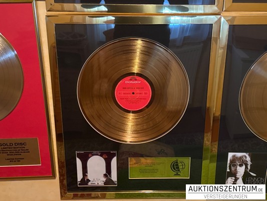 John Lennon, Heart Play, Unfinished Dialogue, Polydor, 24K Gold Plated Disc: LP Award Display
