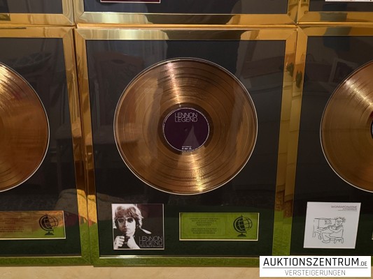 John Lennon, The Very Best of John Lennon, Parlophone, 24K Gold Plated Disc: LP Award Display