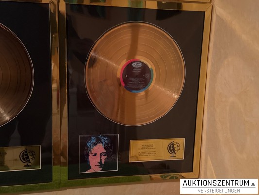 John Lennon, Menlove Ave, Capitol, 24K Gold Plated Disc: LP Award Display