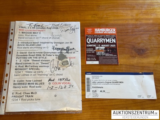 Quarrymen All Artists Signed Setlist Hamburg Kaiserkeller Concert 2025
