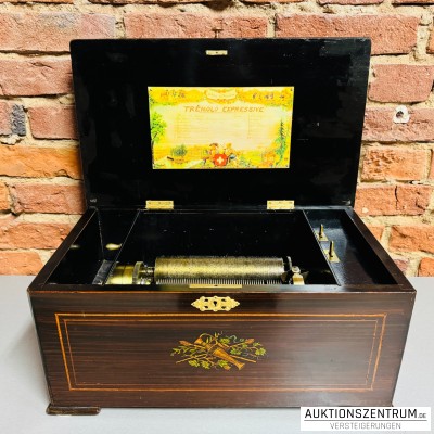 Alte antike Schweizer Walzenspieluhr um 1900 (swiss music box) 50 x 23 x 30 cm