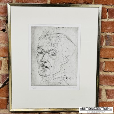 Eduard Bargheer, Selbstbildnis, Radierung auf Bütten, 1934, 54 x 63,5cm