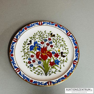 Niko Rhodes handbemalter Wandteller Keramik 24k Gold