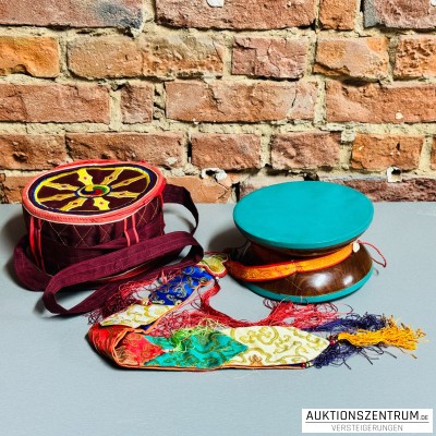 Tibetische rituelle Damaru Handtrommel ⌀ 22cm