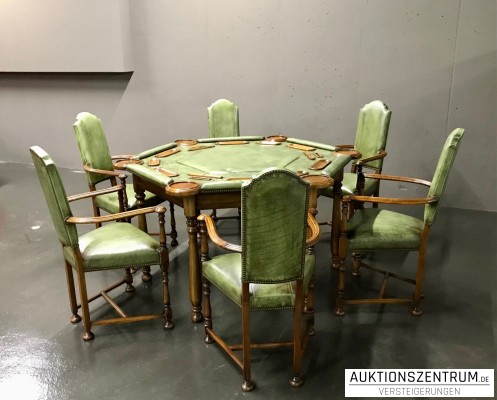 Valenti Montecarlo Poker Spieltisch Hexagon Pokertisch mit 6 Stühlen