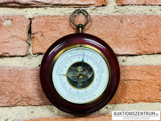 Georg Jacobi Dresden Aneroid-Barometer / historisches Wandbarometer ca. Ø12,5cm