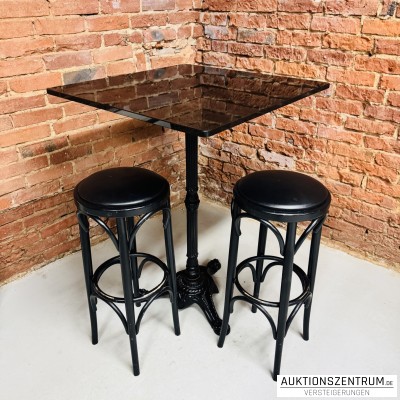 Goin Designhaus Bartisch + 2 Barhocker - Bistro-Set schwarz