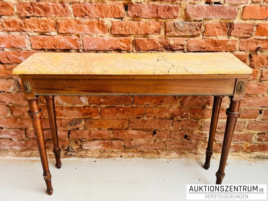 Eleganter Konsolentisch Holzgestell mit Marmorplatte 97*70*27,5 cm