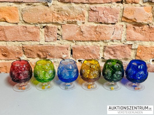 6er Set Nachtmann farbige Kristall-Likörschwenker Höhe 10,5cm